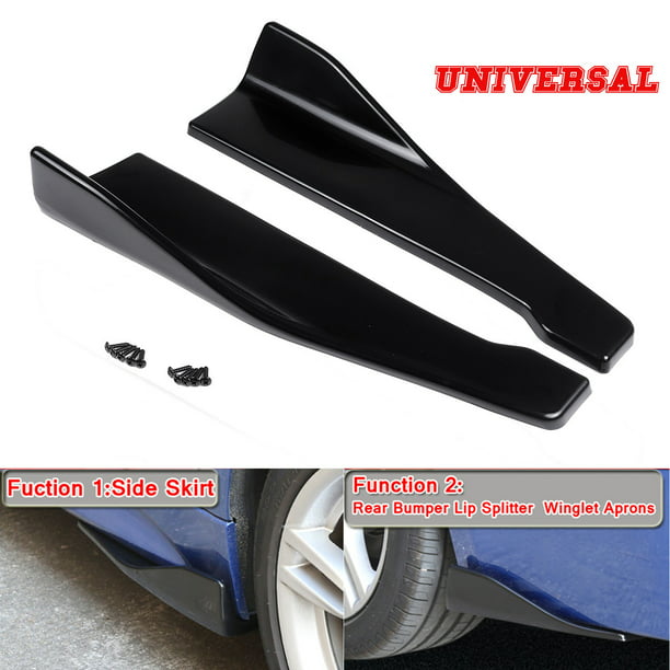Rear Bumper Lip Strip Splitter 35cm Universal 2× Car Carbon Fiber Side Skirts 